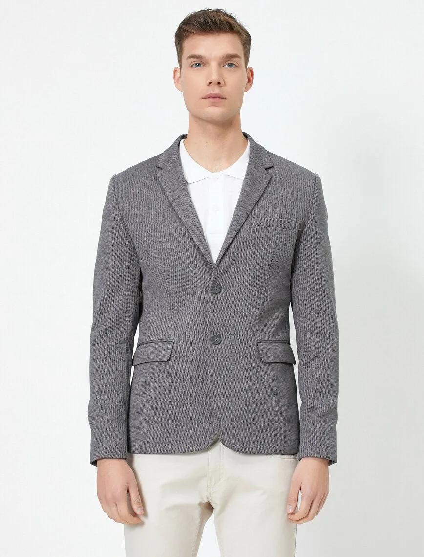 17522 Anthracite Button Detailed Blazer