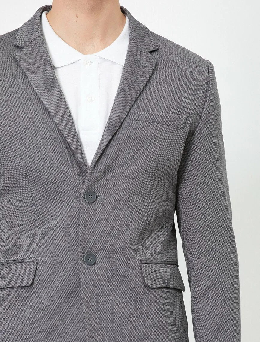 17522 Anthracite Button Detailed Blazer