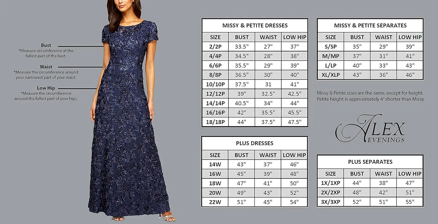 Alex Evenings Women's Long Sleeveless Mother of The Bride Dress W/Cascade Ruffle & Front Slit (Petite and Regular Sizes)