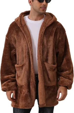 Argstar Hooded Cardigan for Women and Men, Oversized Sweatshirt Fuzzy Fleece Blanket Hoodie Jacket - One Size Fits All