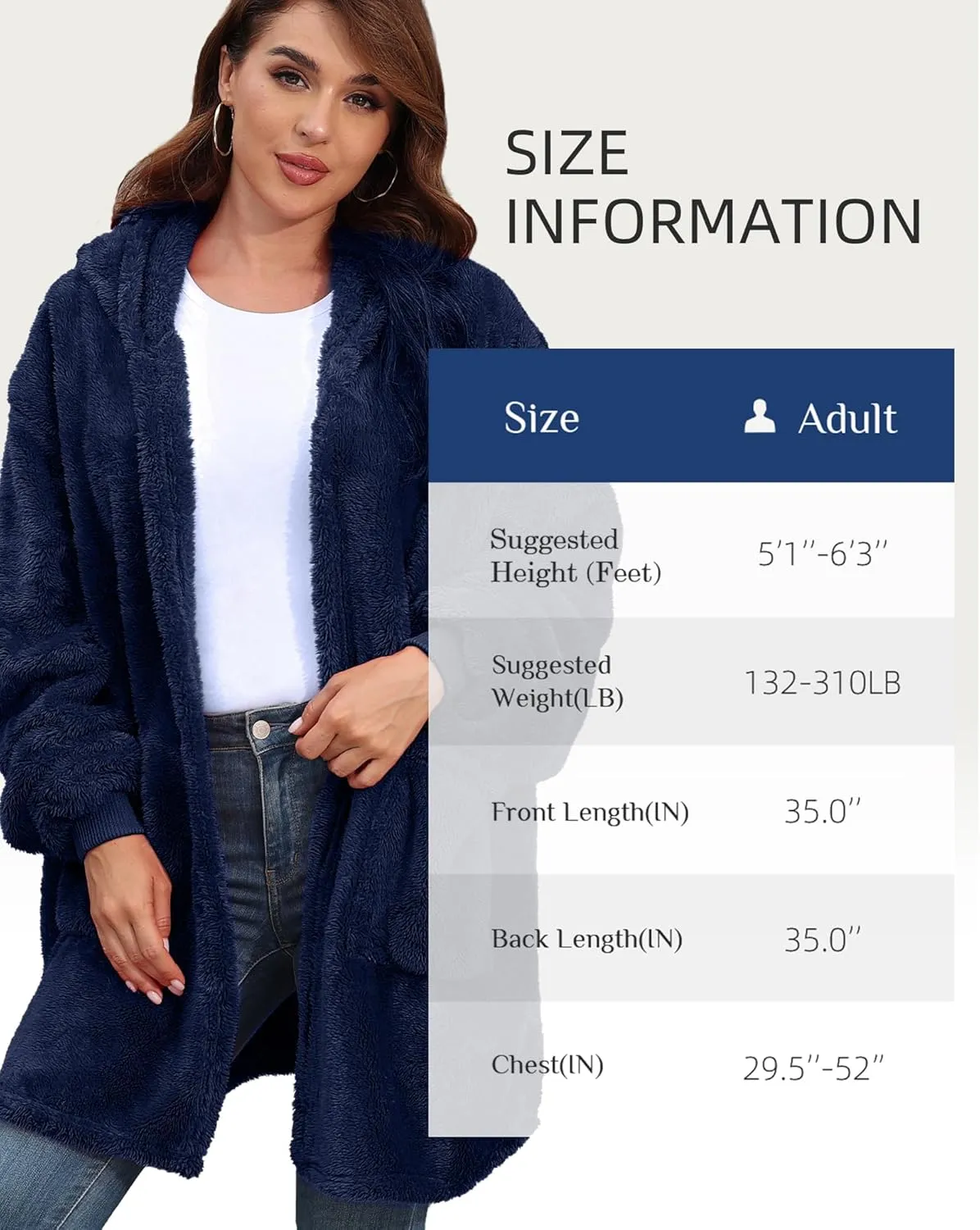 Argstar Hooded Cardigan for Women and Men, Oversized Sweatshirt Fuzzy Fleece Blanket Hoodie Jacket - One Size Fits All