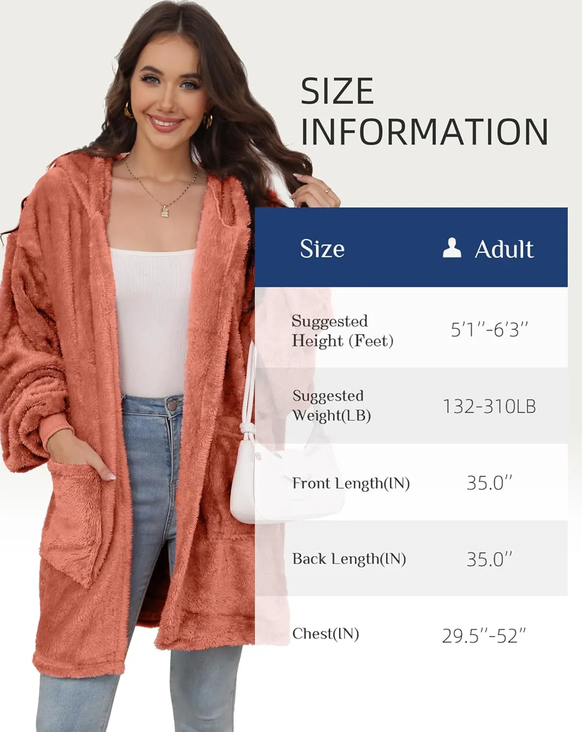 Argstar Hooded Cardigan for Women and Men, Oversized Sweatshirt Fuzzy Fleece Blanket Hoodie Jacket - One Size Fits All