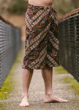 Batik Shorts - Gold/Chocolate
