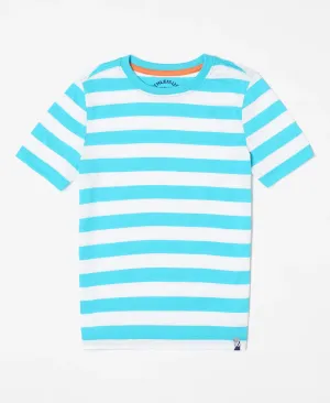 Boy's Super Combed Cotton Striped Half Sleeve T-Shirt - Assorted