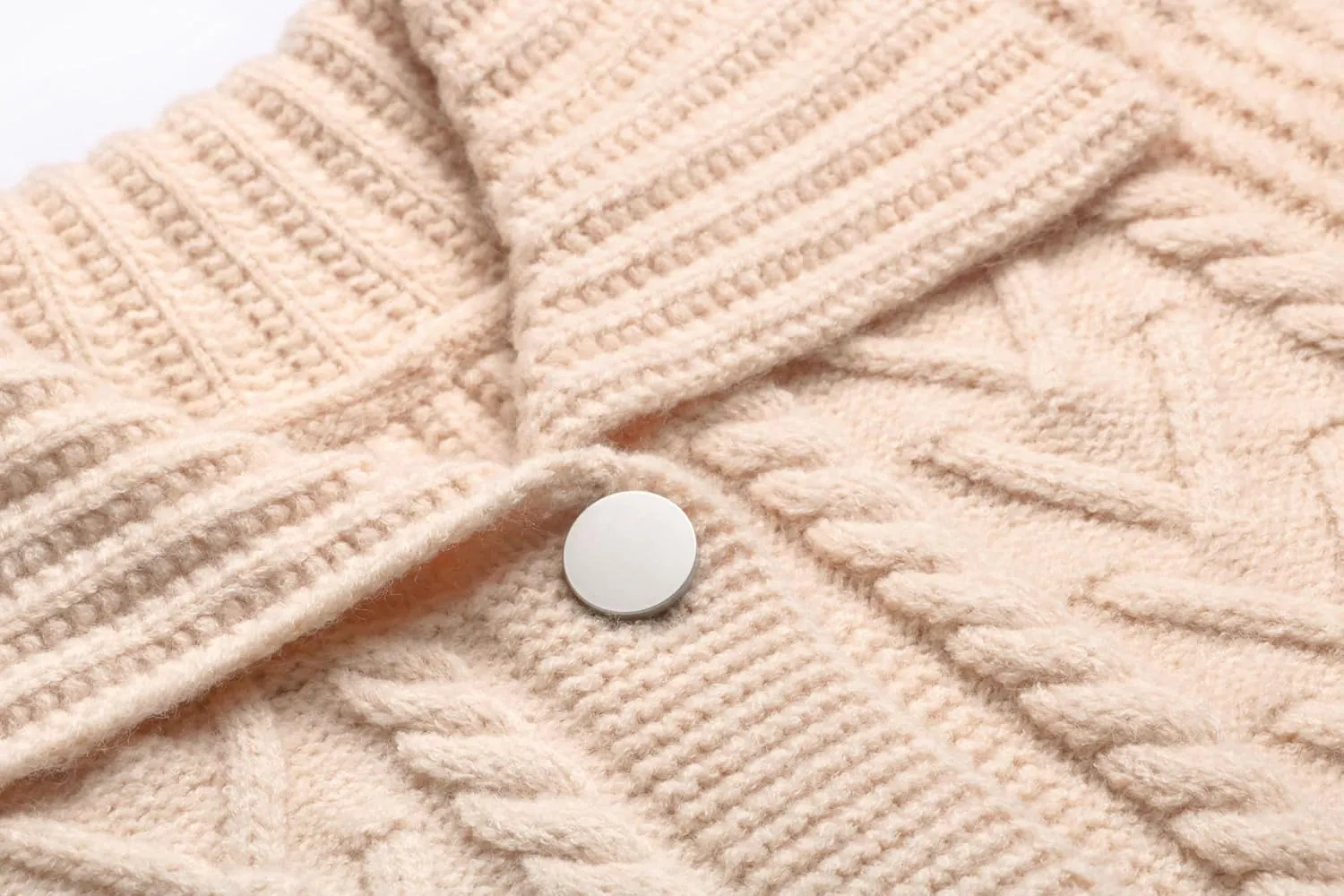 CHARTOU Women Winter Thick Cardigan Lapel Collar Button Down Chunky Knit Coatigan Sweater Jacket