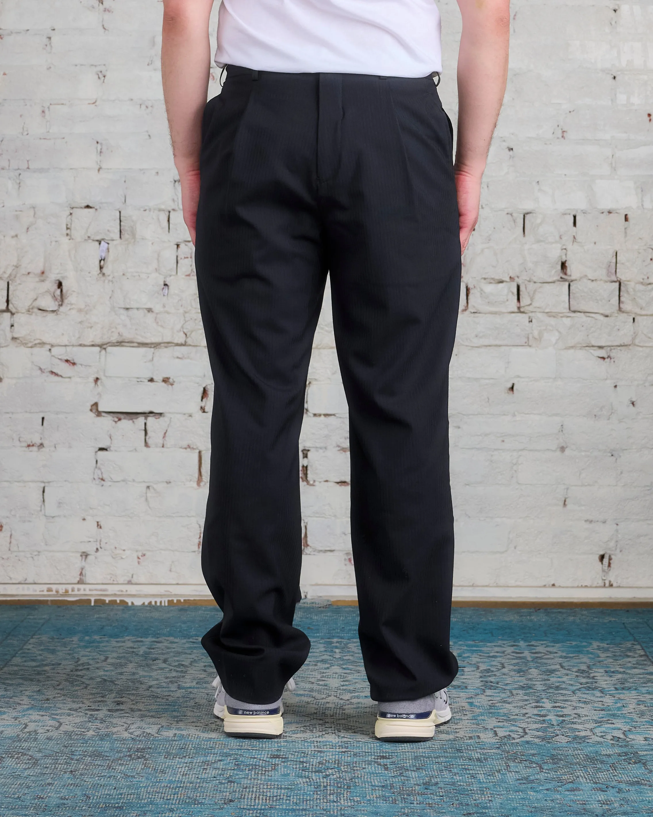 COMME des GARÇONS HOMME Plus Wool Dobby Stripe Pant Black