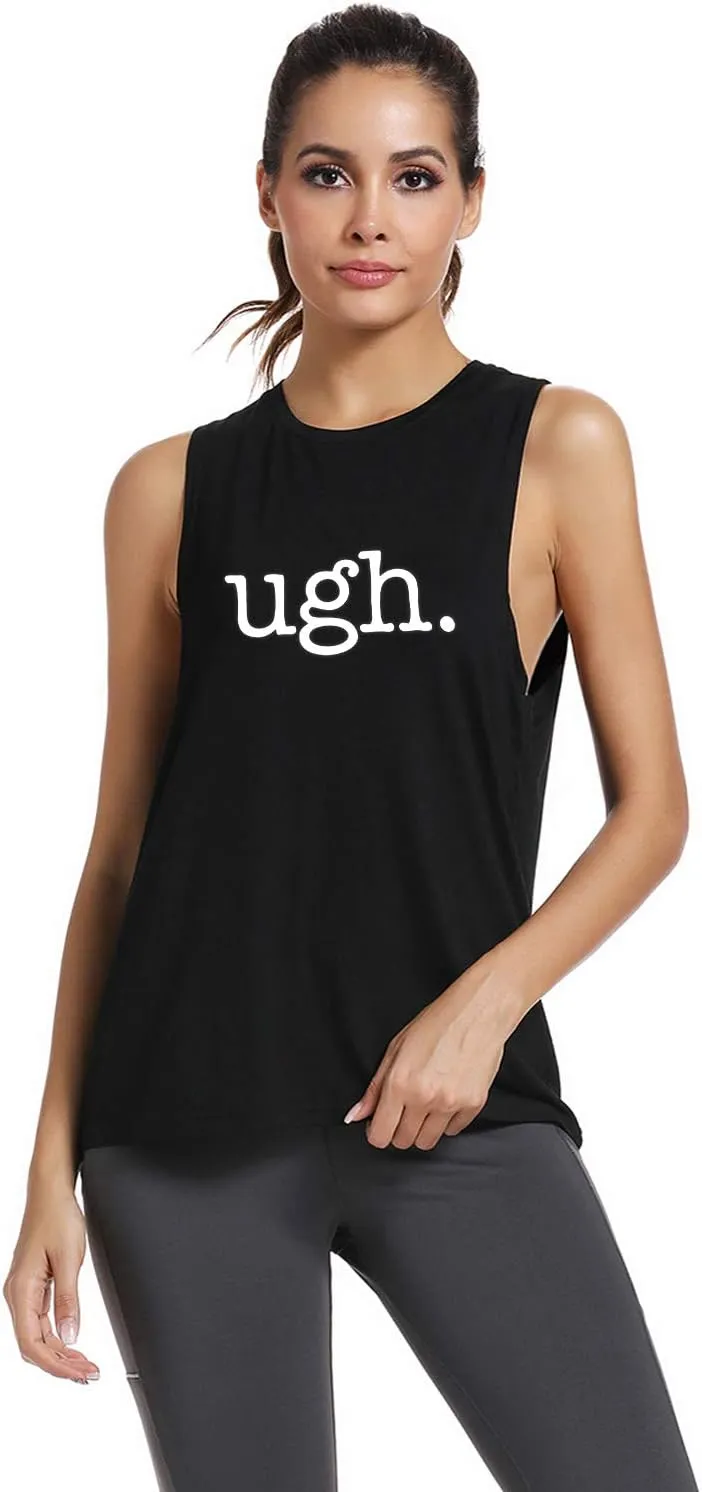 FANNOO Womens Workout Tank Tops-Novelty Funny Saying Fitness Gym Racerback Sleeveless Shirts for Women