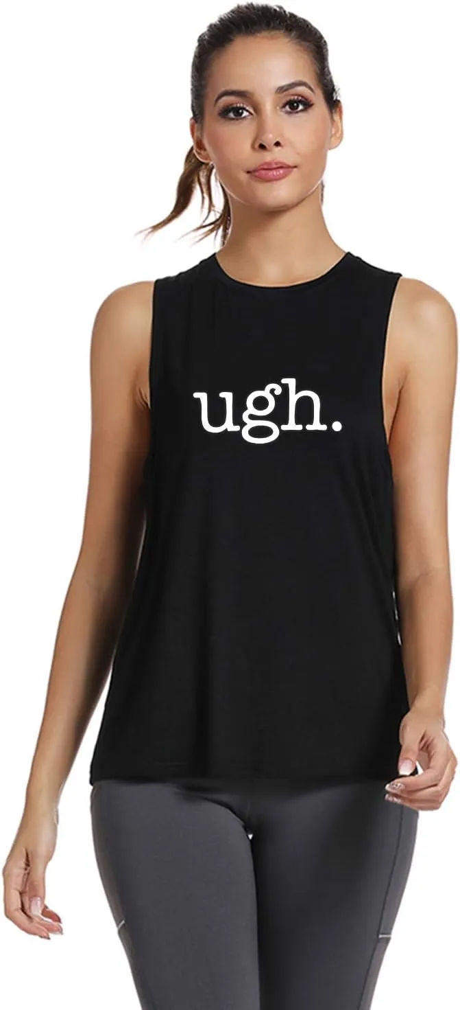 FANNOO Womens Workout Tank Tops-Novelty Funny Saying Fitness Gym Racerback Sleeveless Shirts for Women