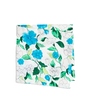 Flora Printed Pocket Square White Cap