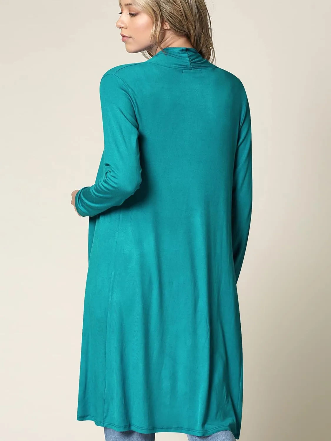 Lock and Love Women's Long Cardigan  Fall Casual Draped Open Front Lightweight Duster with Long Sleeves