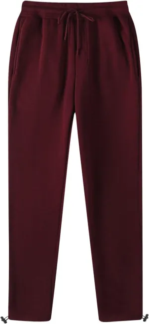 Men's Casual Sweatpants Elastic Waist Drawstring Lounge Pants Cozy Straight Leg Trousers Hiking Jogger Pants Pockets