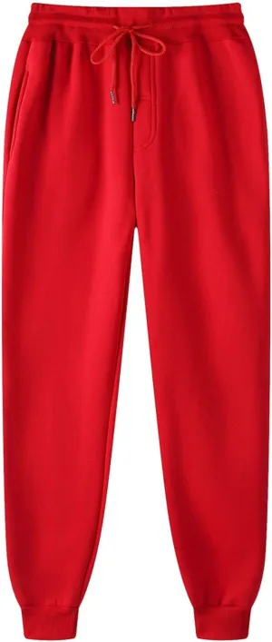Mens Solid Color Sweatpant Trendy Drawstring Stretch Waist Straight Trousers Jogger Pants Workout Running Casual Pant