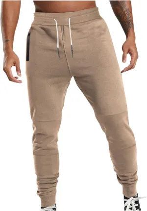 Mens Sweatpants Joggers Lightweight Elastic Waist Drawstring Athletic Gym Workout Hiking Trouser Casual Tapered Pants