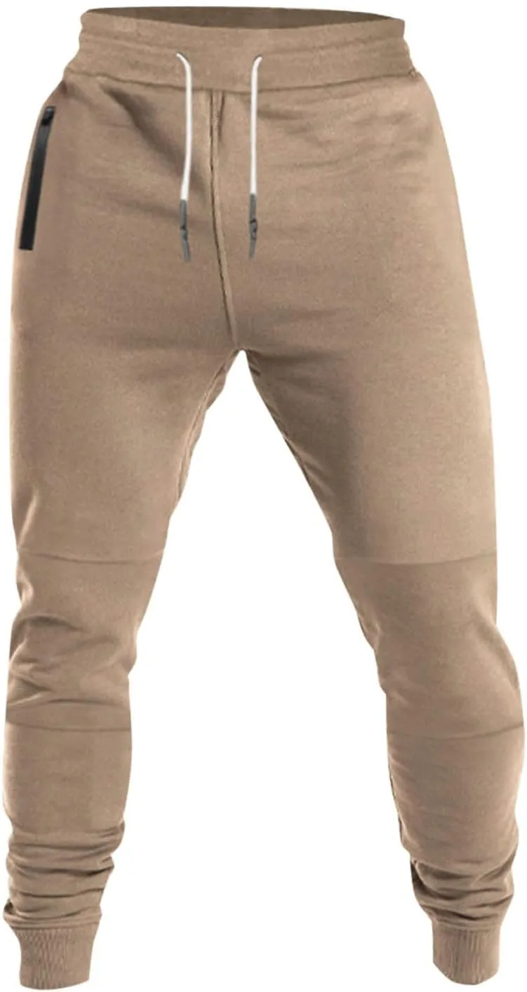 Mens Sweatpants Joggers Lightweight Elastic Waist Drawstring Athletic Gym Workout Hiking Trouser Casual Tapered Pants