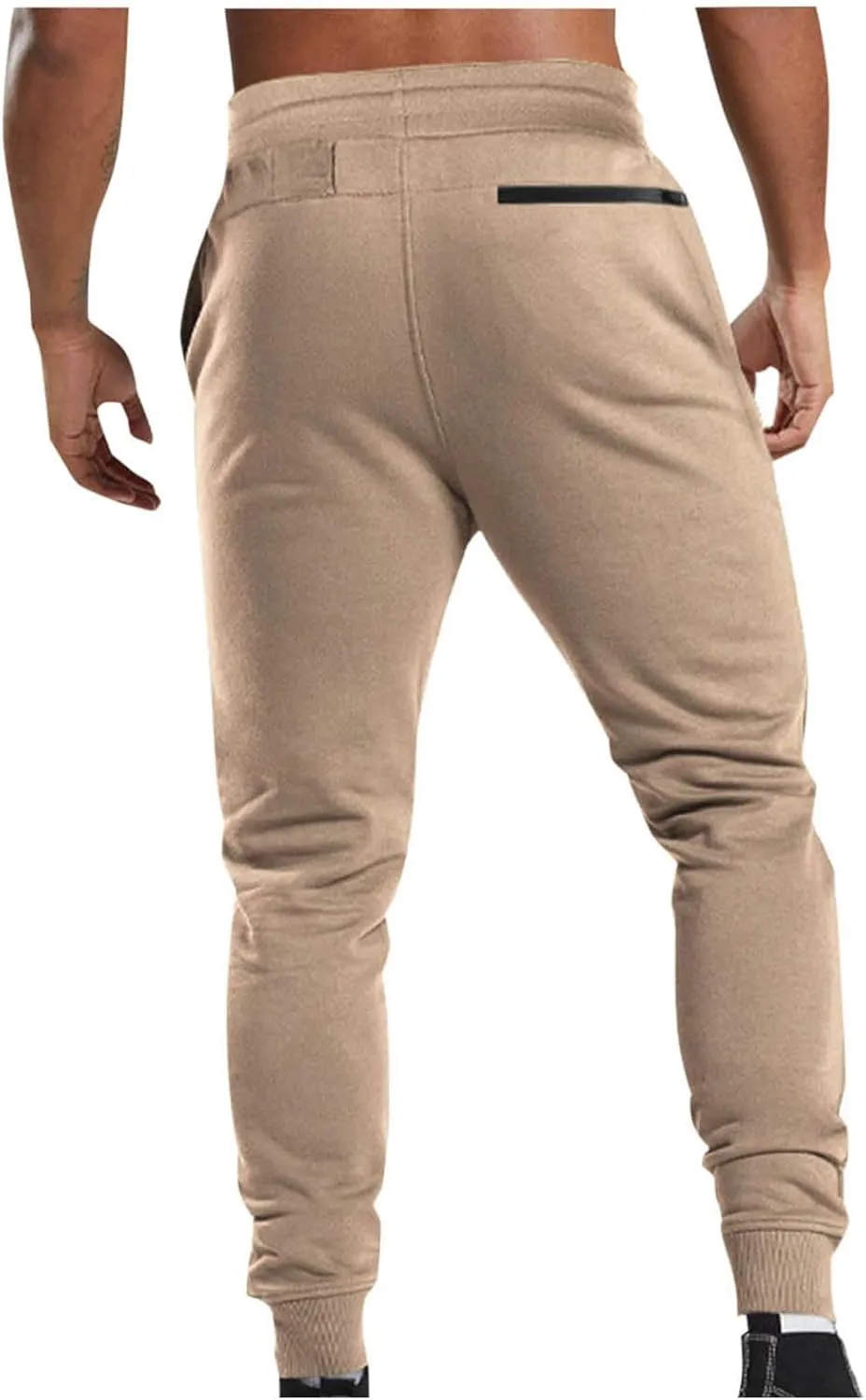 Mens Sweatpants Joggers Lightweight Elastic Waist Drawstring Athletic Gym Workout Hiking Trouser Casual Tapered Pants
