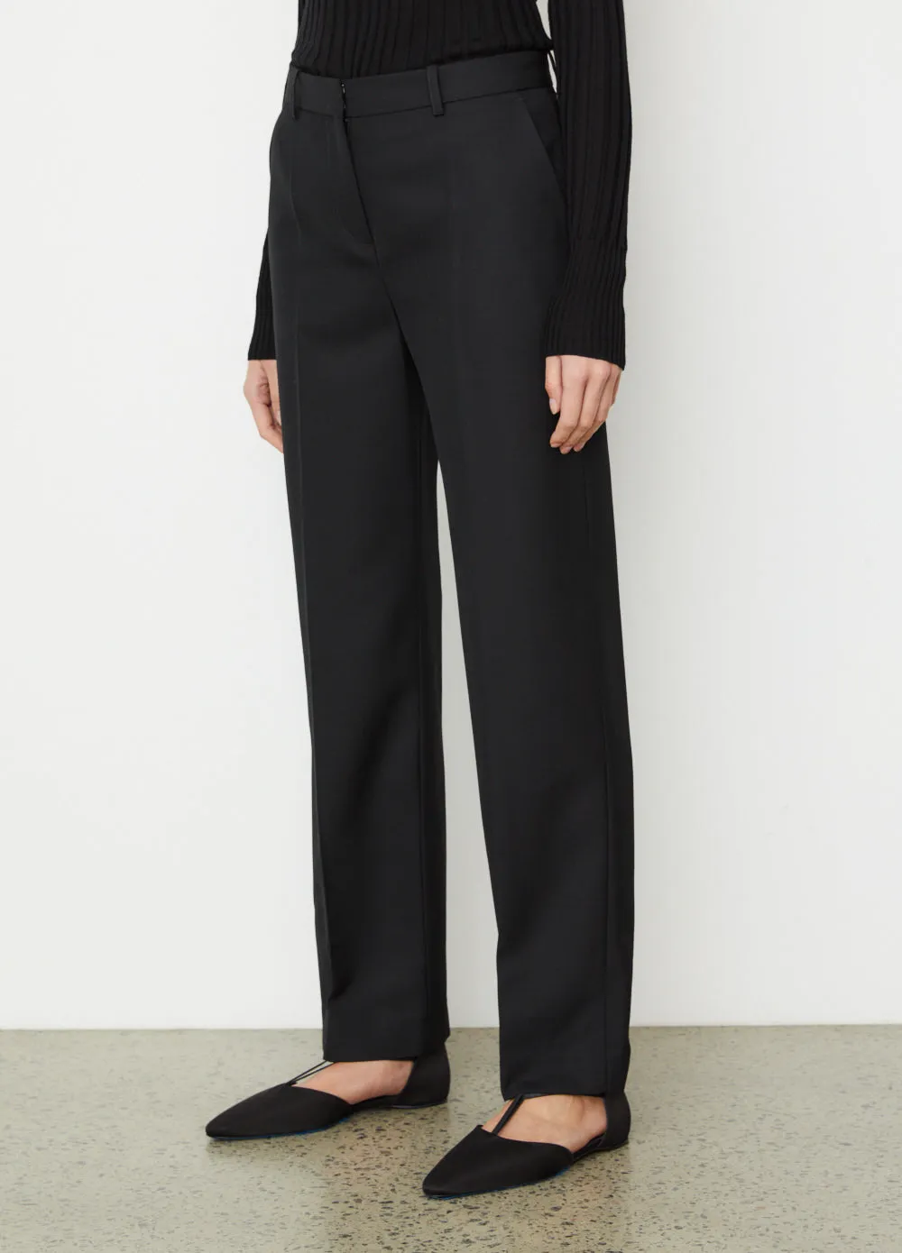 Mid-Waist Straight Trousers