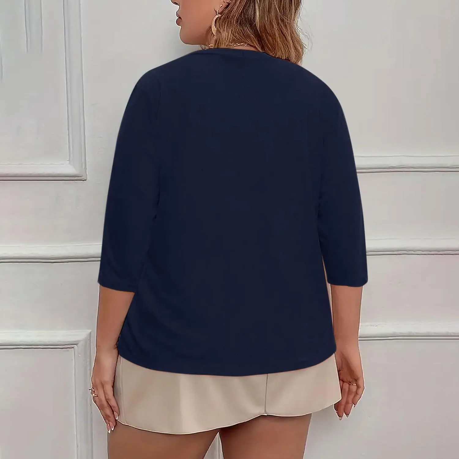 Plus Size Cardigan for Women Open Front Loose Business Casual Bolero Shrugs Short Sleeve Cropped Jacket 2024 Fall