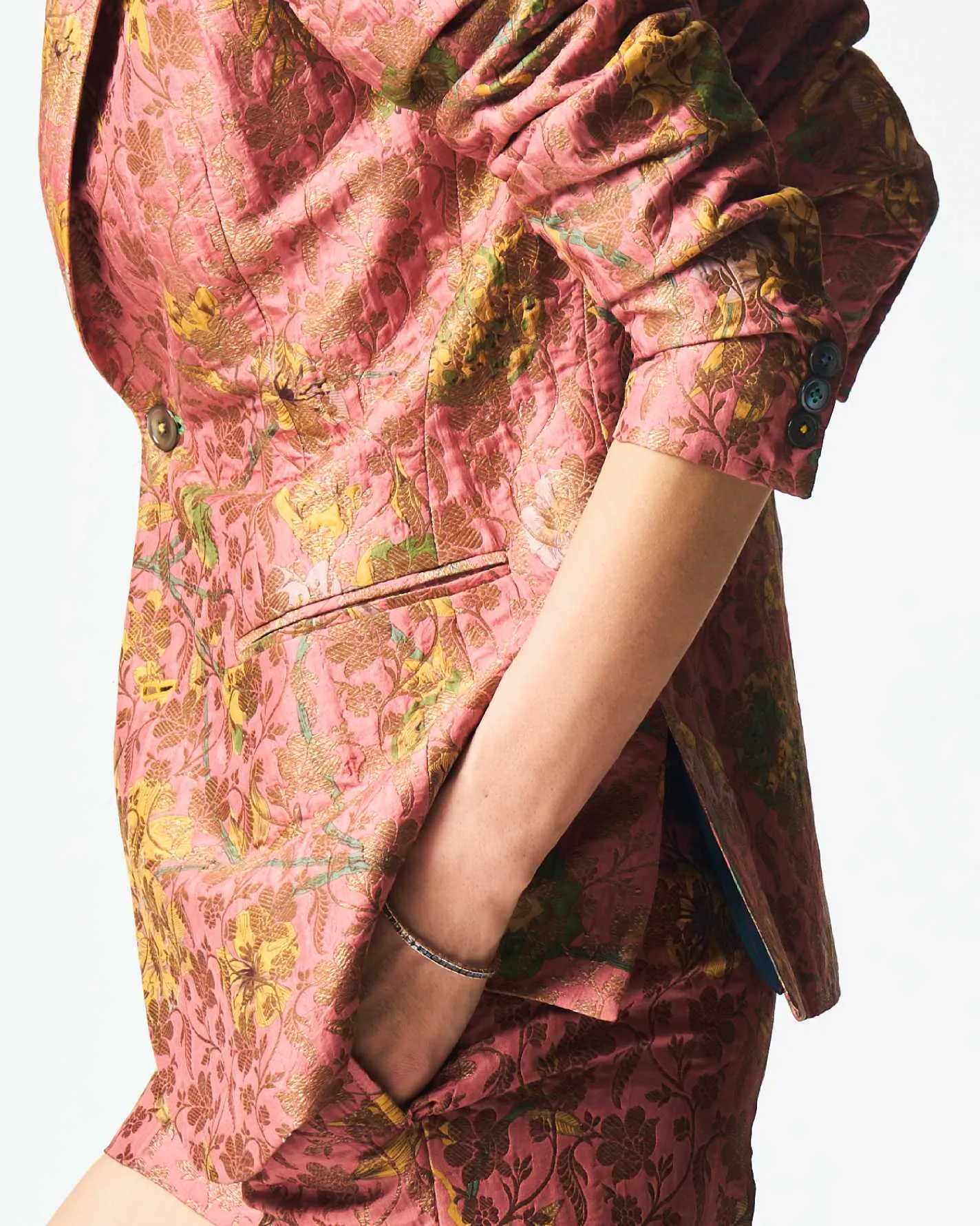 Rana Blazer Silk Brocade Rose