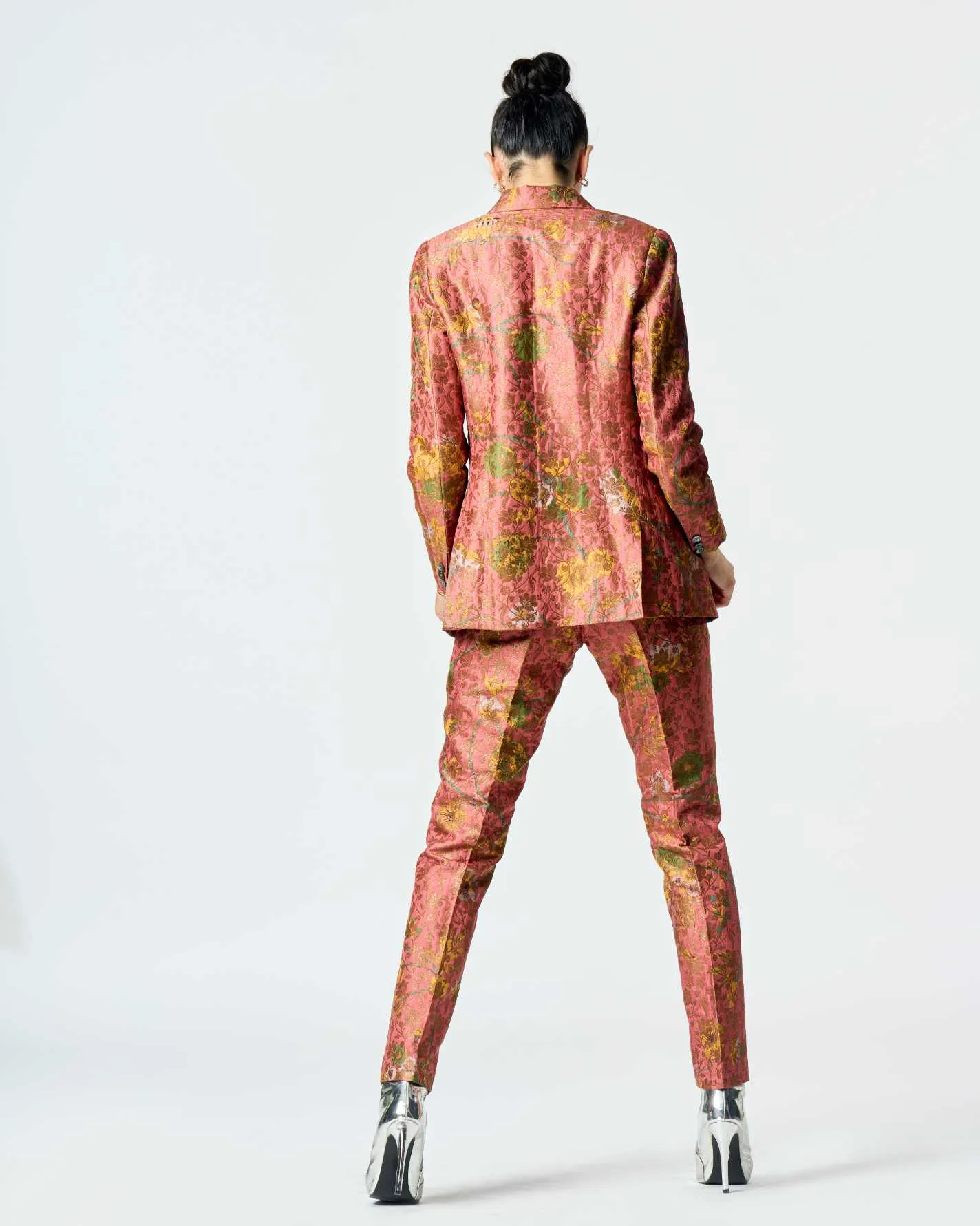 Rana Blazer Silk Brocade Rose