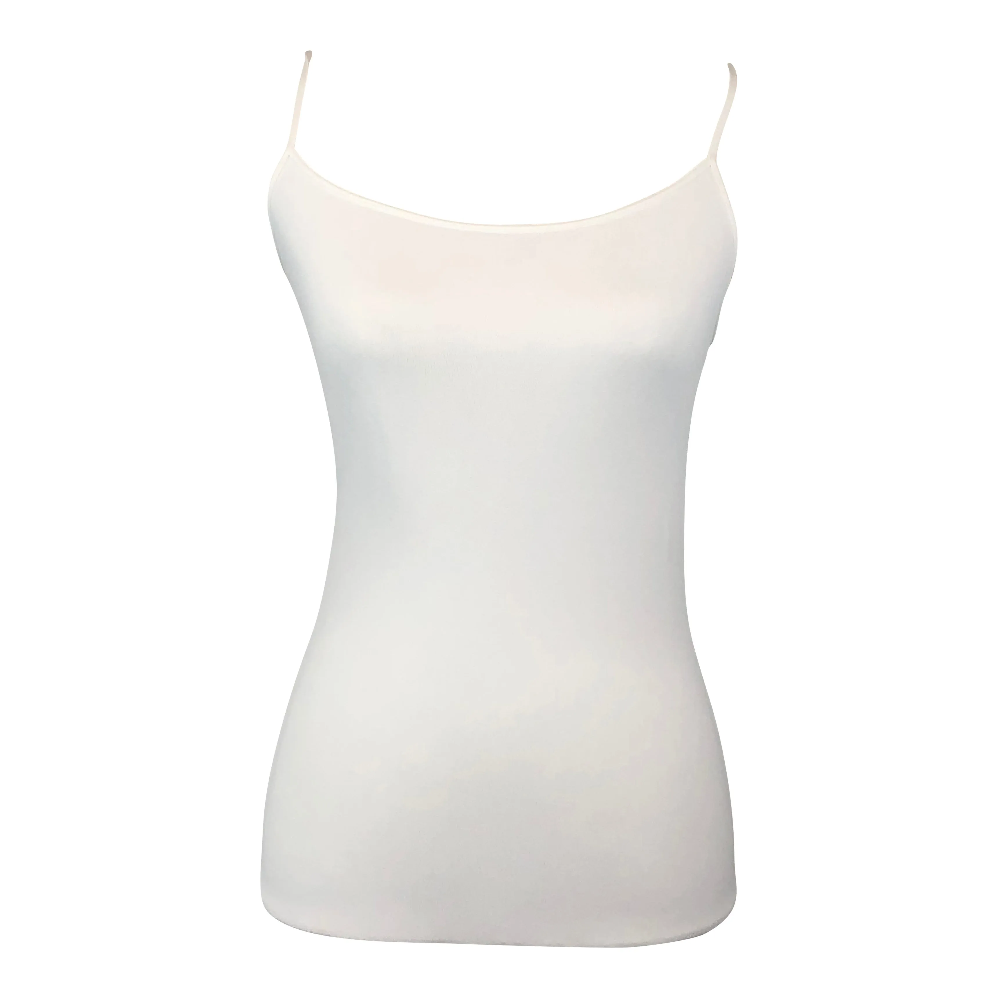 White Basic Long Nylon Tank