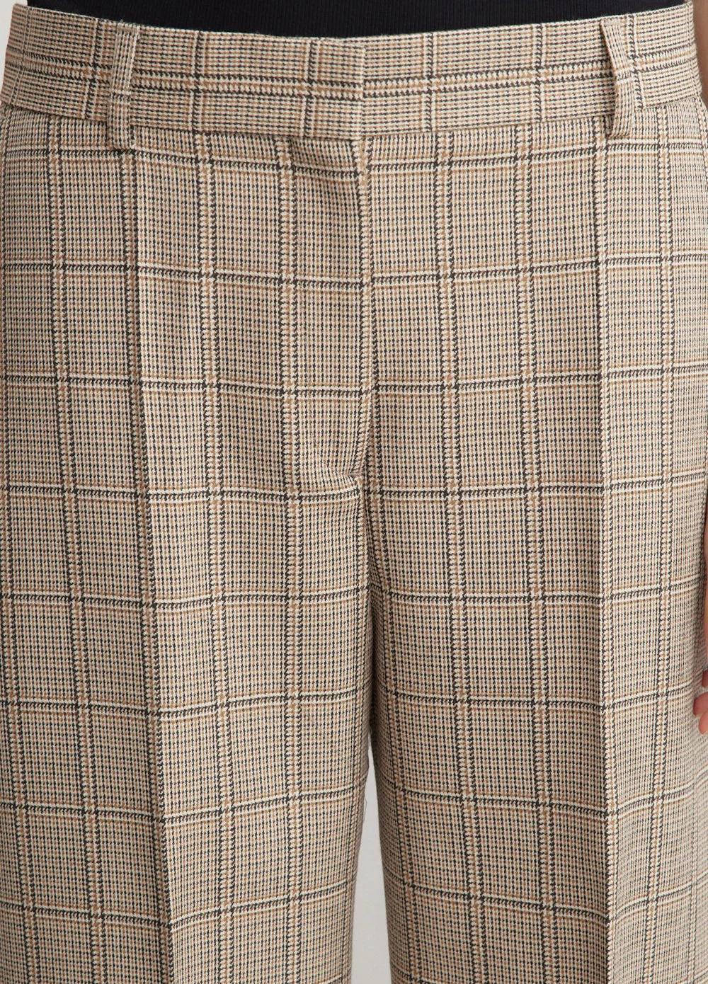 Windowpane-Check Suit Trousers