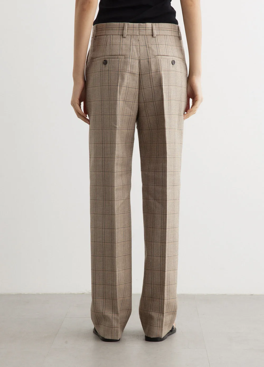 Windowpane-Check Suit Trousers