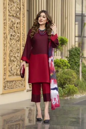 Winter Linen Dress With Wool Stole by Miski WDW8