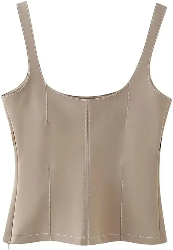 Women's Camisole Square Neck Chic Lady Crop Top Tank