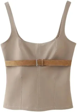Women's Camisole Square Neck Chic Lady Crop Top Tank