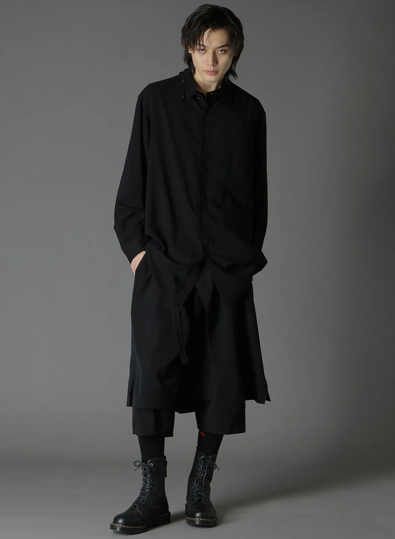 WOOL GABARDINE STANDARD WRAP TROUSERS