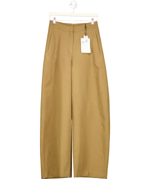 ZARA Green Wide Leg Wool Trousers UK XS